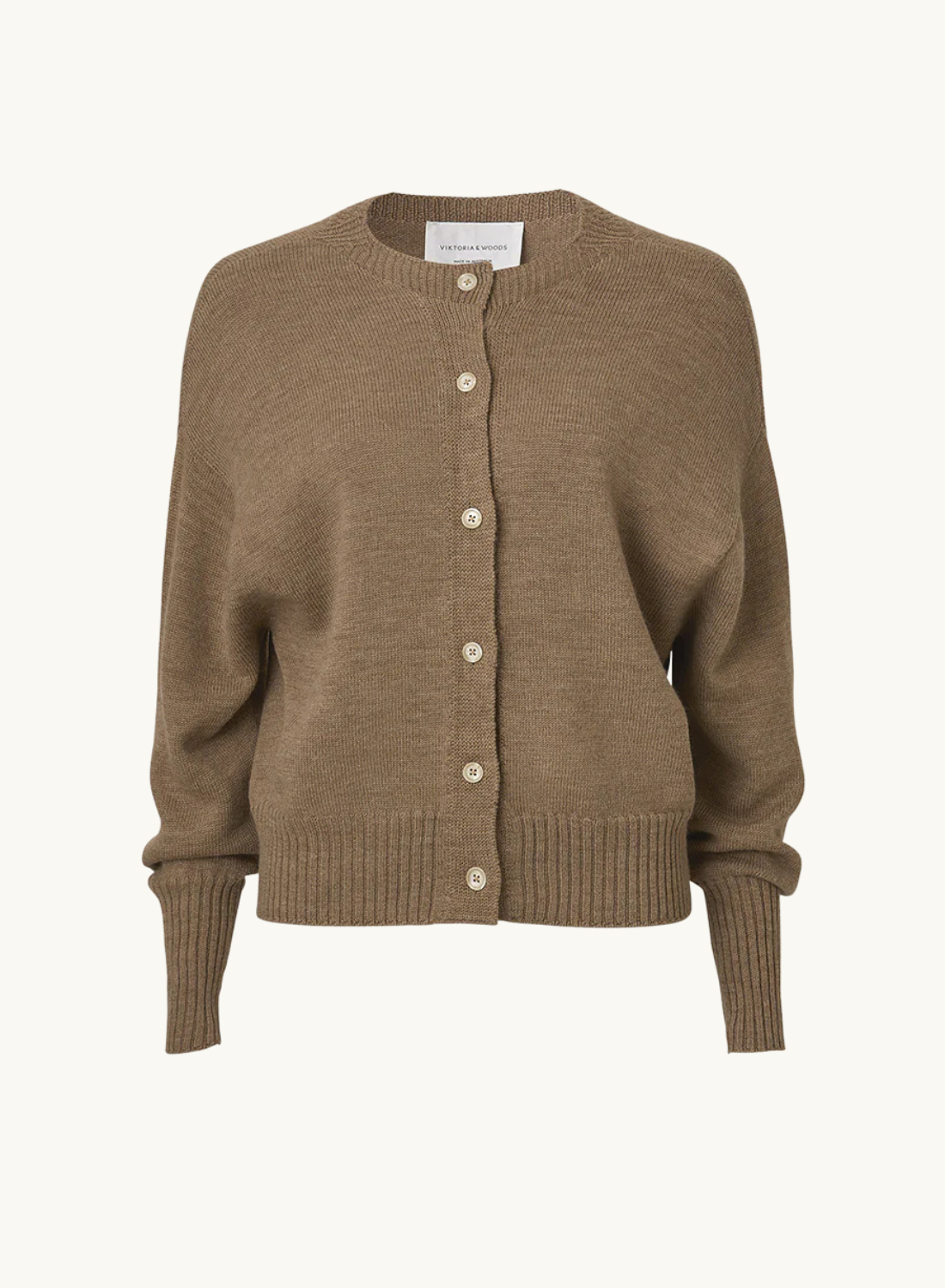 Viktoria &amp; Woods Hart Merino Cardigan in WICKER MARLE