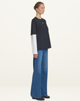 Viktoria & Woods Long Sleeve Top in Black/ White