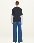 Viktoria & Woods Long Sleeve Top in Black/ White