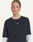 Viktoria & Woods Long Sleeve Top in Black/ White