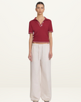 Viktoria & Woods Masquerade Polo in Deep Red