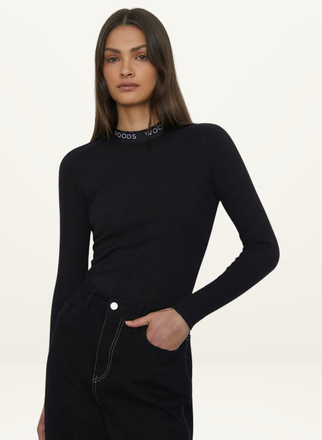 Viktoria &amp; Woods Rib Long Sleeve Tee in BLACK