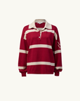 Viktoria & Woods Rival Polo Knit in Scarlet Stripe