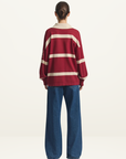 Viktoria & Woods Rival Polo Knit in Scarlet Stripe