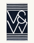 Viktoria & Woods V&W Beach Towel in NAVY IVORY