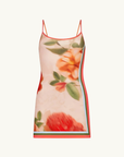 With Harper Lu Peach Fitted Mini Dress in Peach Floral