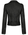 Adelle Boyfriend Leather Jacket BLACK White Suede-Demkiw-Frolic Girls