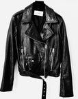 Adelle Boyfriend Leather Jacket BLACK White Suede-Demkiw-Frolic Girls