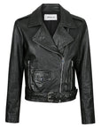 Adelle Boyfriend Leather Jacket BLACK White Suede-Demkiw-Frolic Girls