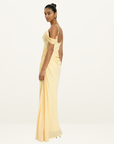With Harper Lu Draped Gown in Lemon