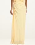 With Harper Lu Draped Gown in Lemon