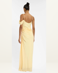 With Harper Lu Draped Gown in Lemon