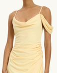 With Harper Lu Draped Gown in Lemon