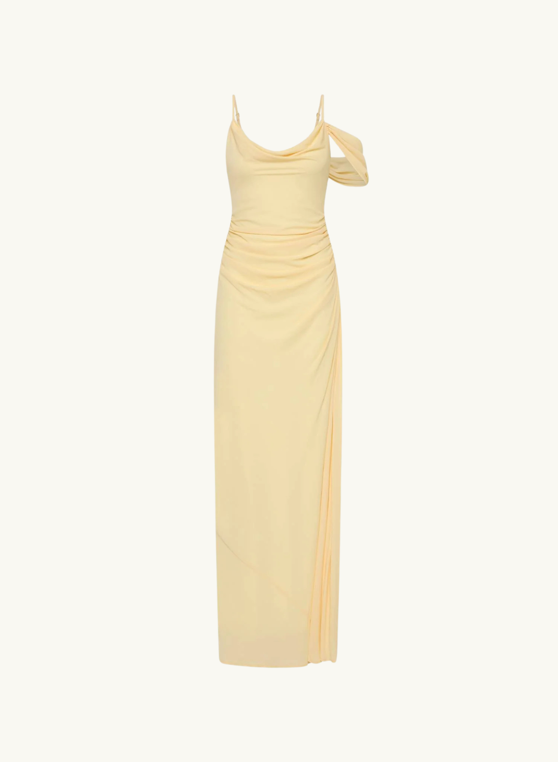 With Harper Lu Draped Gown in Lemon