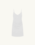 With Harper Lu Georgette Draped Mini Dress in White