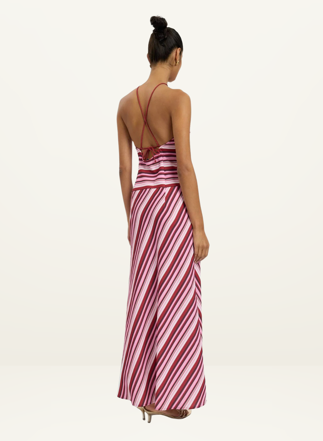 With Harper Lu Halter Maxi Dress in Magenta Stripe // COMING SOON