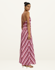 With Harper Lu Halter Maxi Dress in Magenta Stripe // COMING SOON