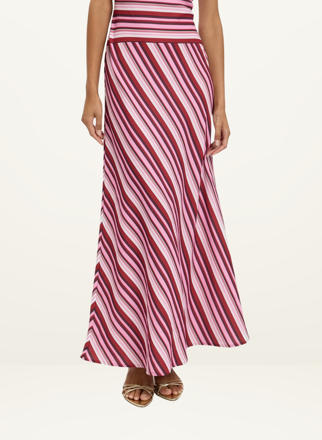 With Harper Lu Halter Maxi Dress in Magenta Stripe // COMING SOON