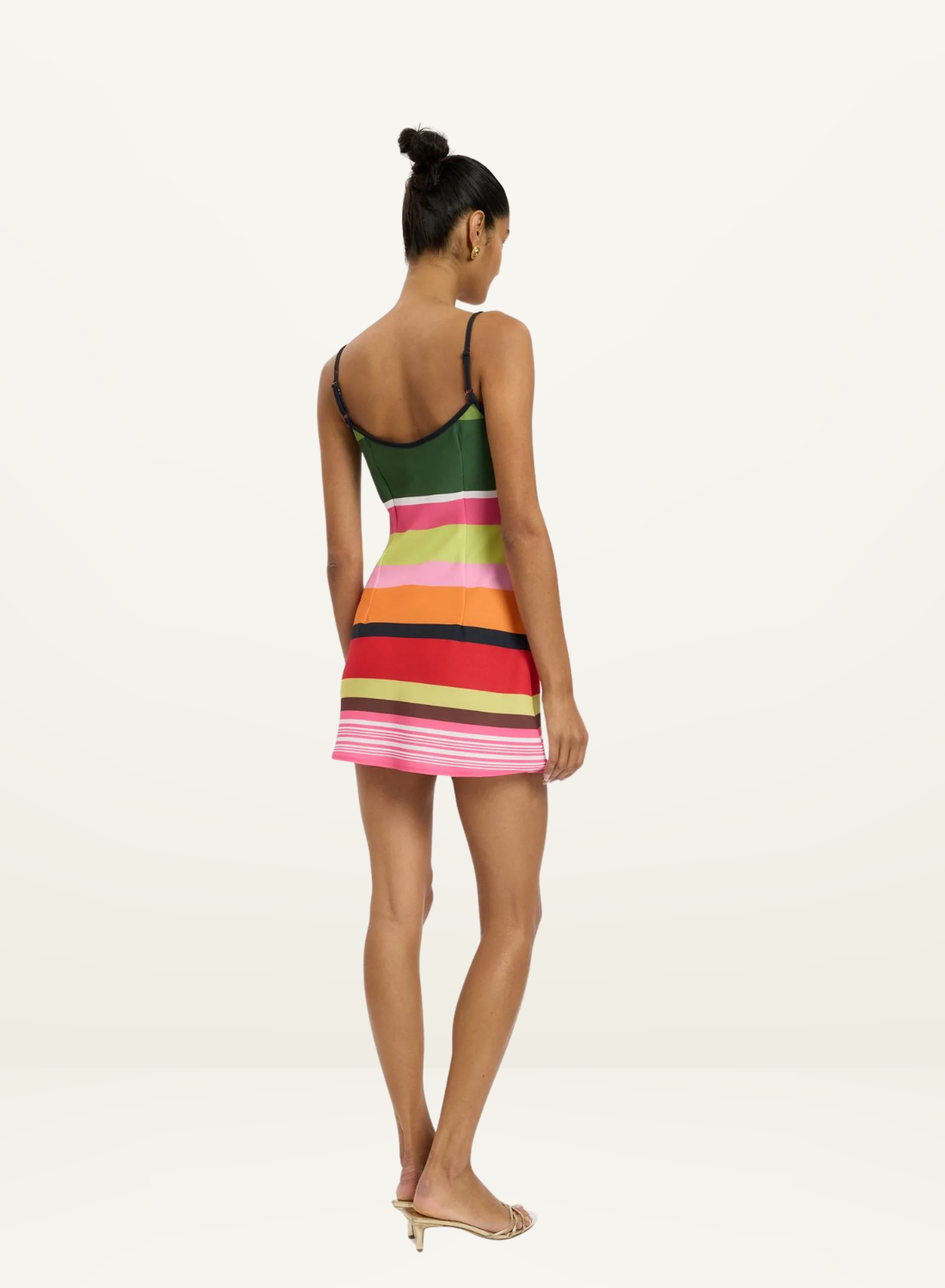 With Harper Lu Stripe Bias Mini Dress in Emerald Stripe // COMING SOON