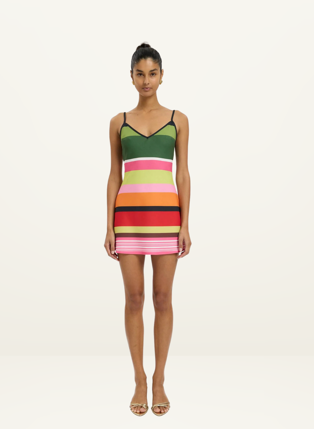 With Harper Lu Stripe Bias Mini Dress in Emerald Stripe // COMING SOON