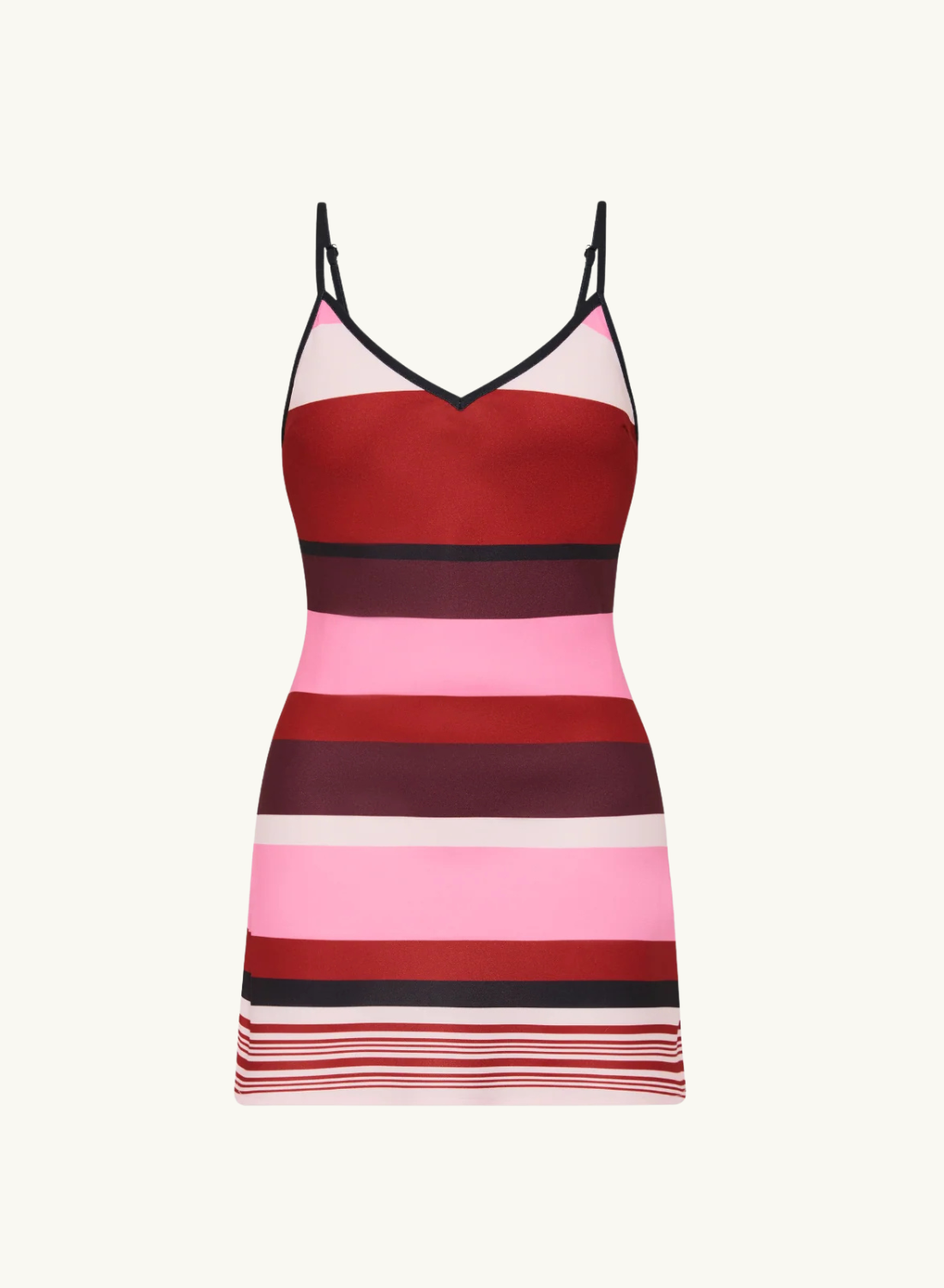 With Harper Lu Stripe Bias Mini Dress in Fucshia Stripe // COMING SOON