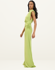 With Harper Lu Structured Shoulder Gown in Emerald