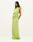 With Harper Lu Structured Shoulder Gown in Emerald