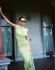 With Harper Lu Structured Shoulder Gown in Emerald