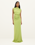 With Harper Lu Structured Shoulder Gown in Emerald