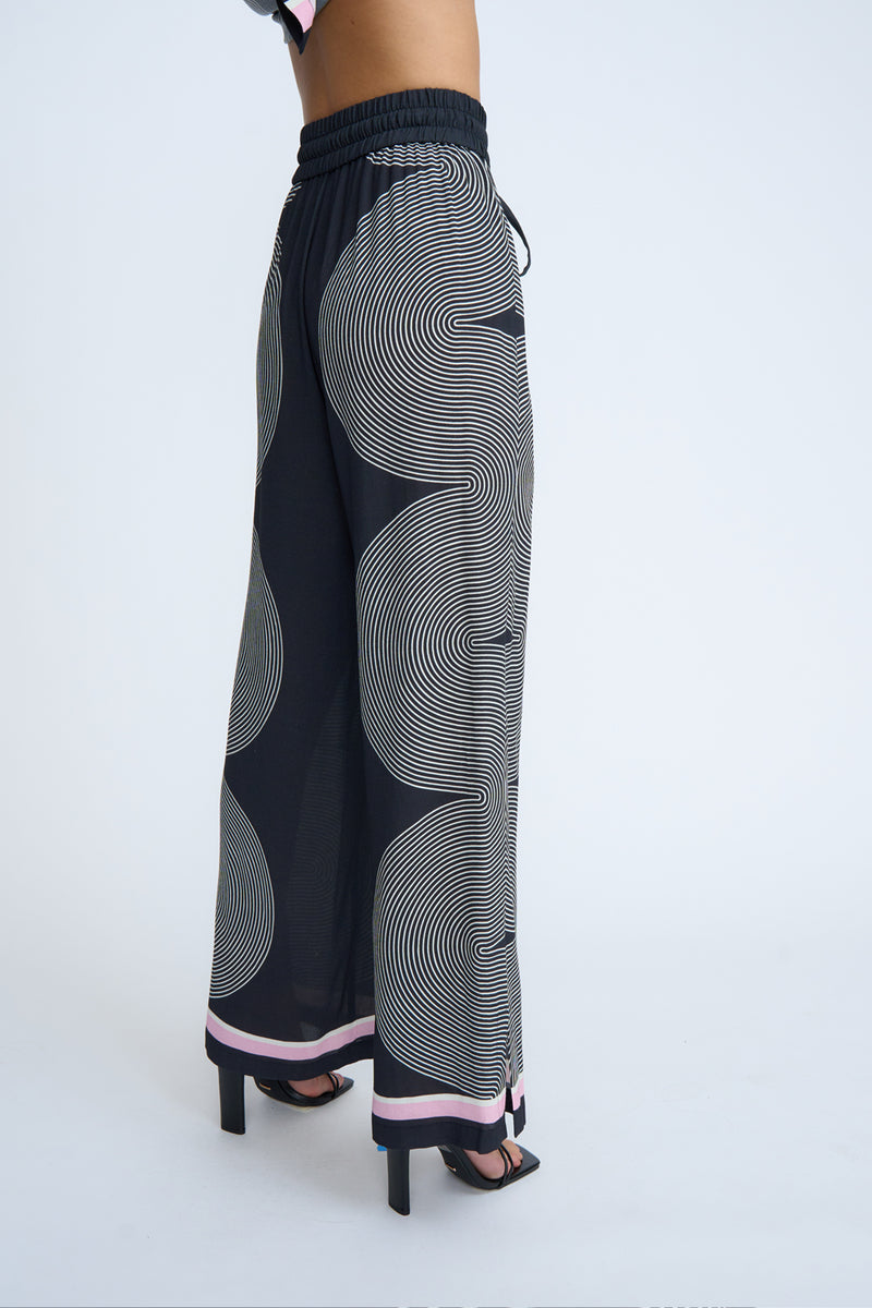 Zen Linear Pant BLACK IVORY PINK By Johnny-By Johnny-Frolic Girls