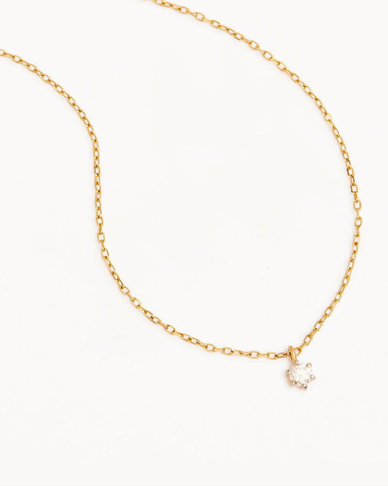 14k Gold Sweet Droplet Diamond Necklace GOLD By Charlotte-By Charlotte-Frolic Girls