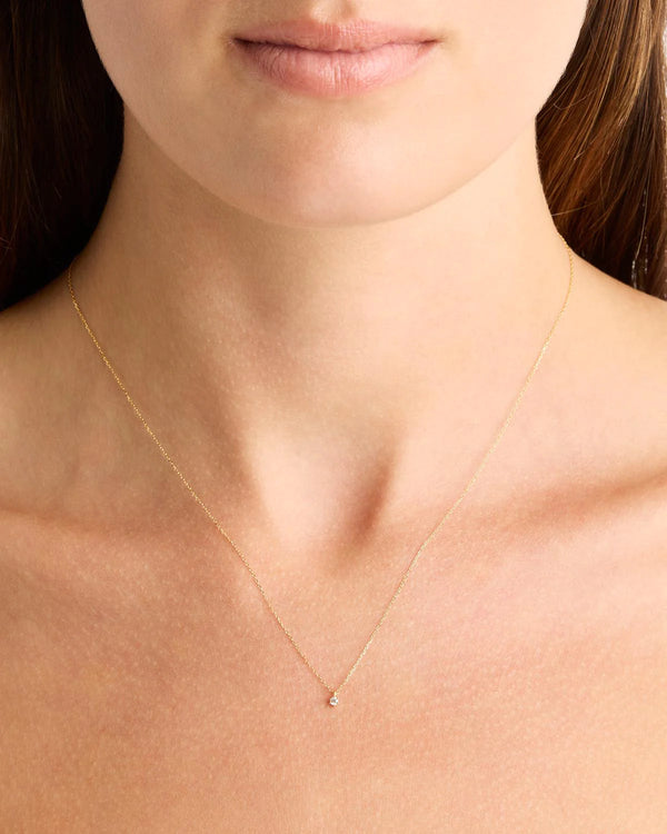 14k Gold Sweet Droplet Diamond Necklace GOLD By Charlotte-By Charlotte-Frolic Girls