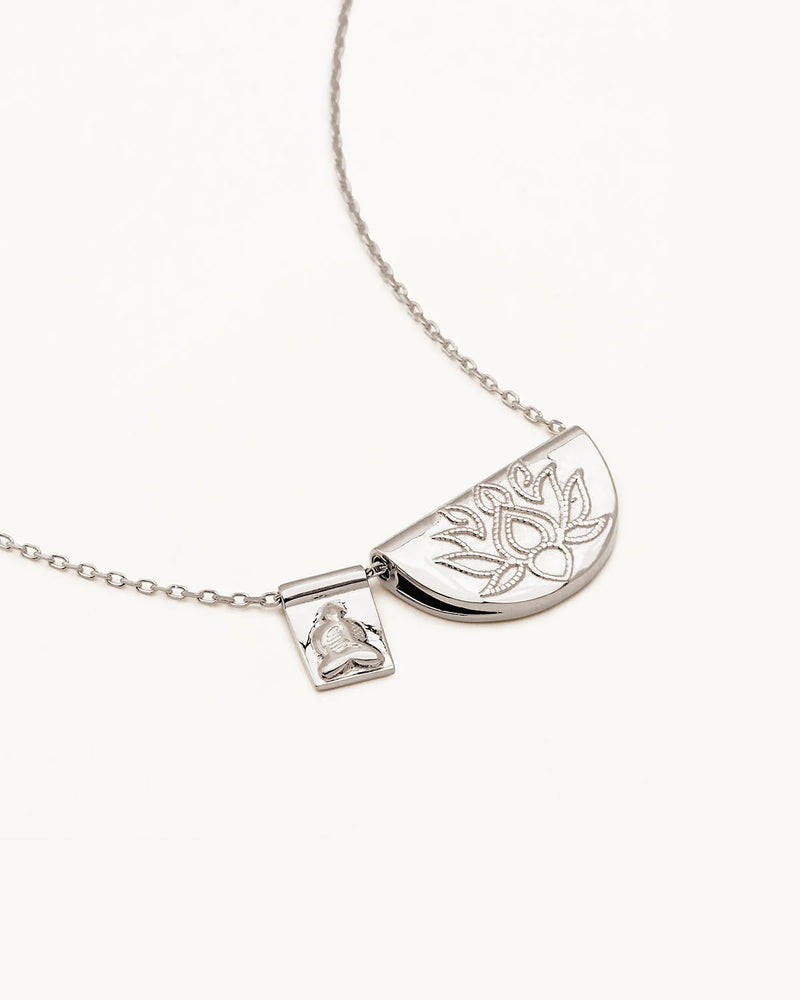 Lotus and Little Buddha Necklace SILVER By Charlotte-By Charlotte-Frolic Girls