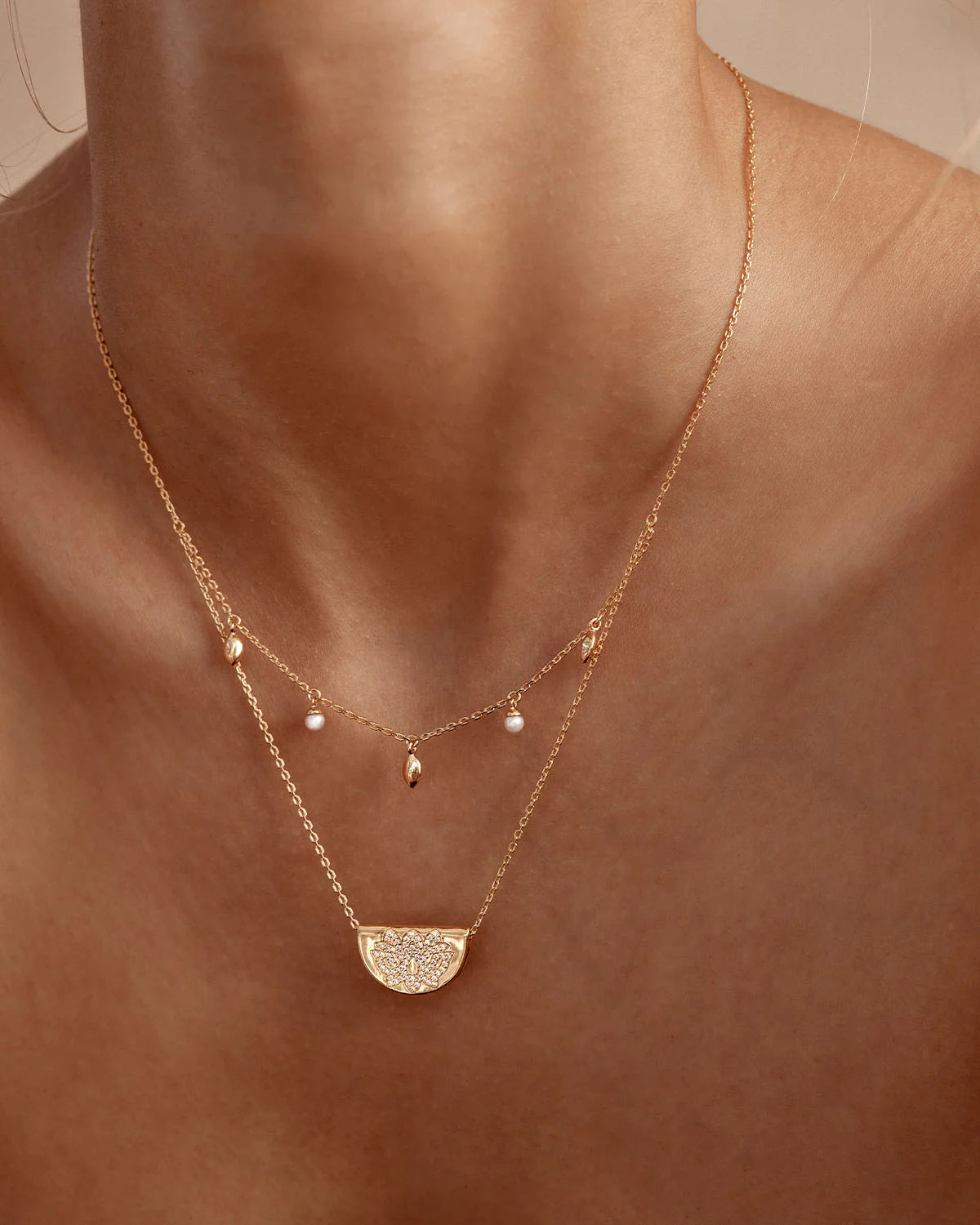 Live In Peace Lotus Necklace GOLD By Charlotte-By Charlotte-Frolic Girls