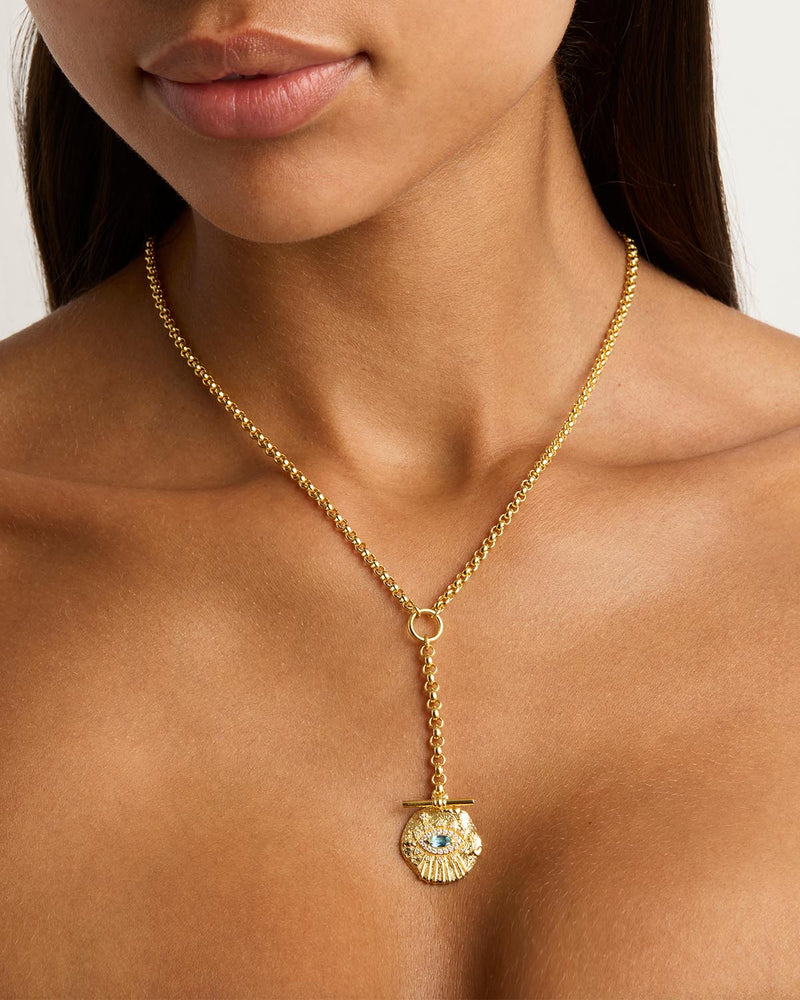 Awaken Lariat Fob Necklace GOLD By Charlotte-By Charlotte-Frolic Girls