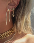 Luv Aj Molten Heart Cascading Studs GOLD