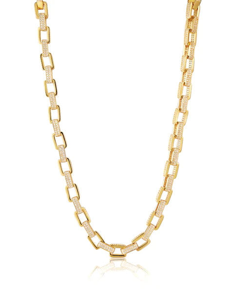 Ozzie Pave Chain Necklace GOLD Luv Aj-Luv Aj-Frolic Girls