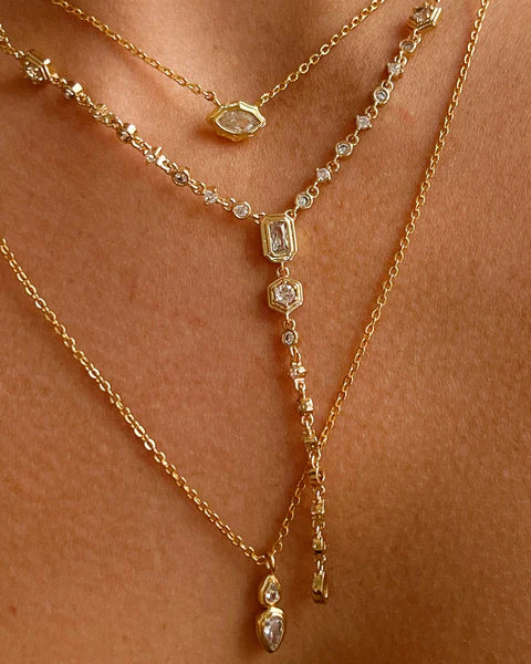 Stella Bezel Charm Necklace Set SILVER Luv Aj-Luv Aj-Frolic Girls