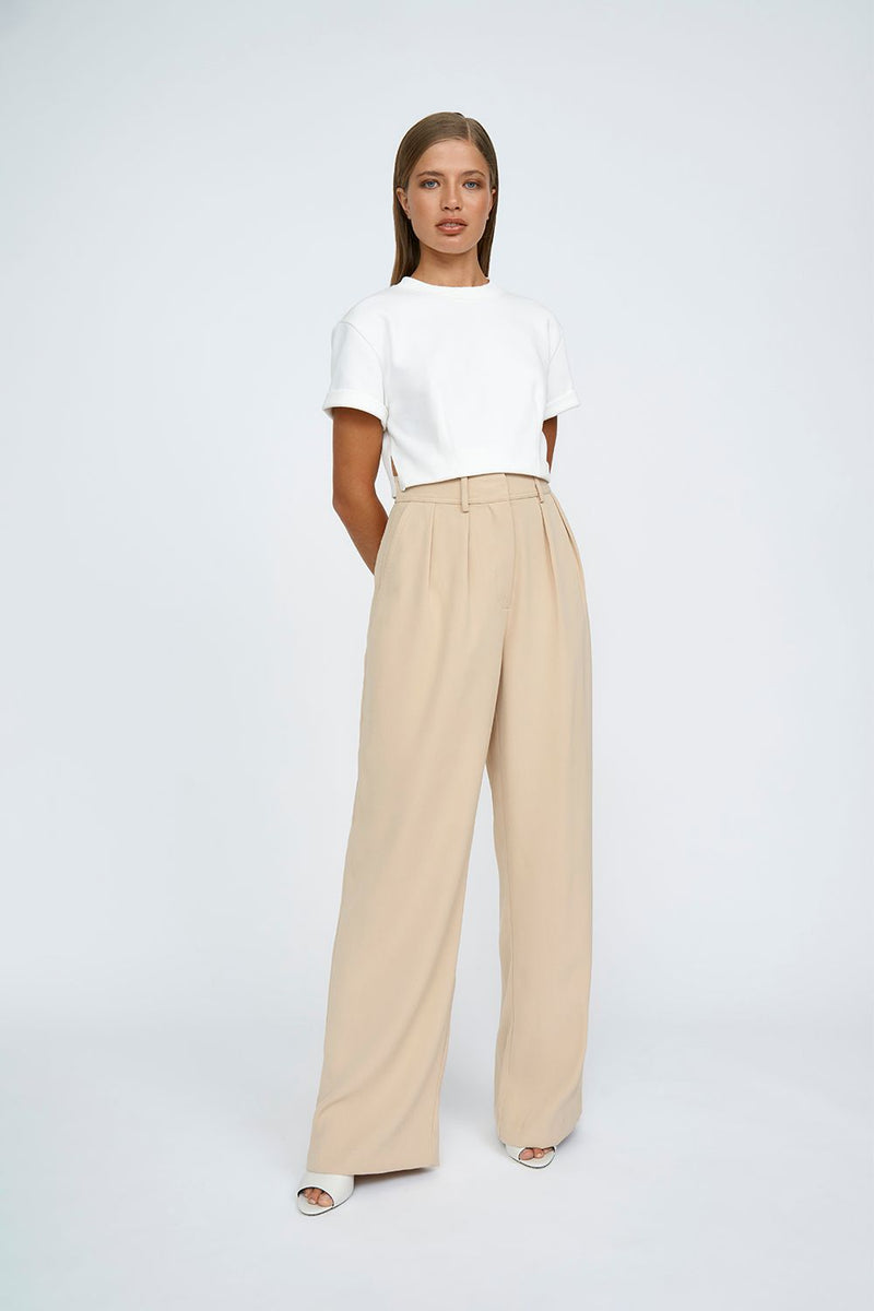 Pleat Front Pant SAND By Johnny-By Johnny-Frolic Girls